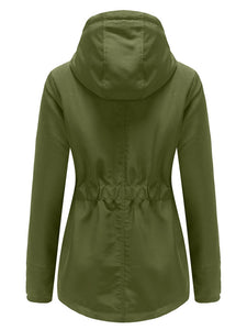 Women's Parker Coat Daily Going Out Fall Winter Casual Waisted Solid Color Oversized Hoodie Coat