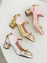 Load image into Gallery viewer, 9.5CM Luxury Pompom Chunky Heels Retro Shoes