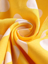 Load image into Gallery viewer, Yellow Polka Dots Vintage 1950S Dress With Belt
