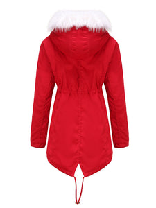 Women's Coat Daily Going Out Fall Winter Casual Waisted Solid Color Cotton Oversized Hoodie Coat