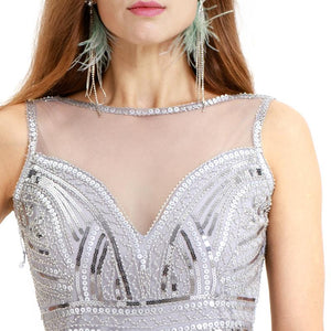 Gery 1920s V Neck Sequined Flapper Dress