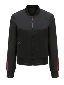 Women's Pilot Style Jacket Street Daily Fall Winter Casual Solid Color Stand Collar Sporty Jacket