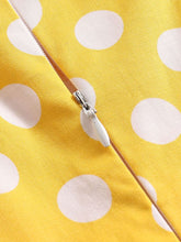 Load image into Gallery viewer, Yellow Polka Dots Vintage 1950S Dress With Belt