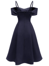 Load image into Gallery viewer, Sling Off the Shoulder Bow Vintage Party A line Dress