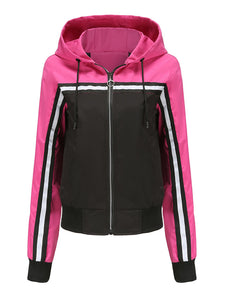 Women's Jacket Street Daily Fall Winter Casual Two tone Stand Collar Jacket