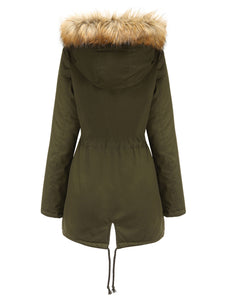 Women's Coat Street Daily Winter Plush Long Coat Solid Color Oversized Fur Warm Coat