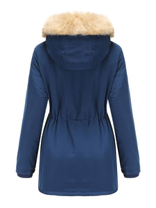 Women's Coat Daily Lamb wool Fall Winter Regular Midi Length Coat Solid Color Oversized Coat