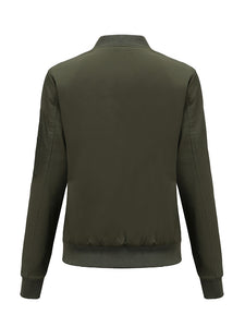 Women's Jacket Street Daily Fall Winter Casual Solid Color Stand Collar Jacket