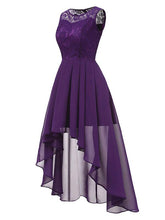 Load image into Gallery viewer, Chiffon Off Shoulder Wedding High Low Hem Prom Dress