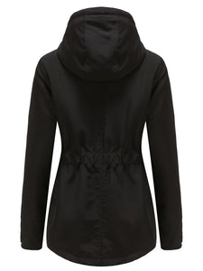 Women's Parker Coat Daily Going Out Fall Winter Casual Waisted Solid Color Oversized Hoodie Coat