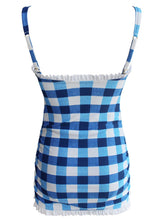Load image into Gallery viewer, High Waisted Sexy Retro Style Backless Plaid One Piece Bikini