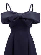 Load image into Gallery viewer, Sling Off the Shoulder Bow Vintage Party A line Dress