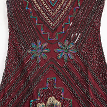 Load image into Gallery viewer, Wine Red 1920s V Neck Sequined Flapper Dress