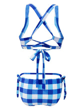 Load image into Gallery viewer, High Waisted Sexy Retro Style Backless Plaid Two Pieces Bikini Sets