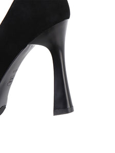 10.5CM Bow High Heel Platform Pointed Toe Leather Shoes