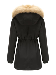 Women's Coat Daily Lamb wool Fall Winter Regular Midi Length Coat Solid Color Oversized Coat