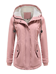 Women's Parker Coat Daily Going Out Fall Winter Casual Waisted Solid Color Oversized Hoodie Coat