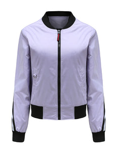 Women's Pilot Style Jacket Street Daily Fall Winter Casual Solid Color Stand Collar Sporty Jacket