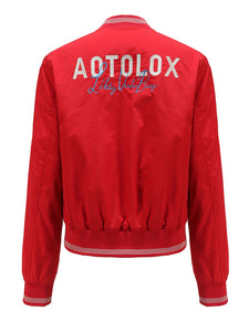 Pilot Style Jacket Street Daily Fall Winter Casual Solid Color Stand Collar Sporty Jacket For Women