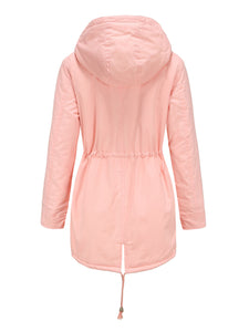 Women's Parka Coat Street Daily Winter Plush Long Coat Solid Color Oversized Fur Warm Coat
