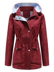 Women's Jacket Daily Going Out Fall Winter Casual Solid Color Hoodie Sporty Jacket