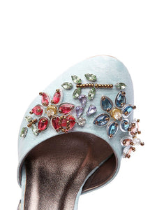 Luxury Rhinestone DecorationHandmade Mary Jane Pumps Vintage Heels