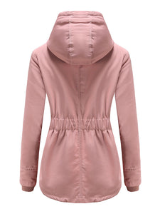 Women's Parker Coat Daily Going Out Fall Winter Casual Waisted Solid Color Oversized Hoodie Coat