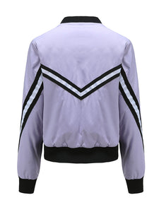 Women's Pilot Style Jacket Street Daily Fall Winter Casual Solid Color Stand Collar Sporty Jacket