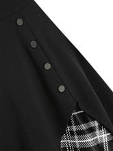 Load image into Gallery viewer, 1950S Bow Heart Collar Plaid Long Sleeve Swing Dress