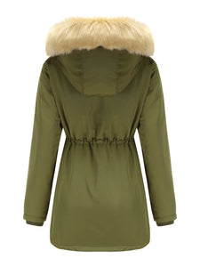 Women's Coat Daily Lamb wool Fall Winter Regular Midi Length Coat Solid Color Oversized Coat