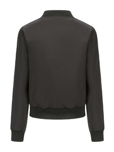Women's Pilot Style Jacket Daily Fall Winter Casual Solid Color Stand Collar Sporty Jacket