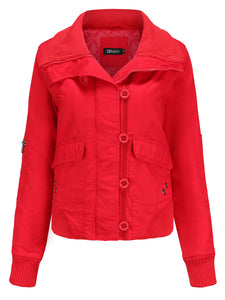 Women's Jacket Street Daily Holiday Fall Winter Turndown Collar Cotton Warm Solid Color Jacket