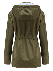 Women's Jacket Daily Going Out Fall Winter Casual Solid Color Hoodie Sporty Jacket