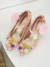 Load image into Gallery viewer, 9.5CM Luxury Pompom Chunky Heels Retro Shoes
