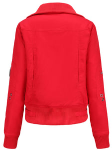 Women's Jacket Street Daily Holiday Fall Winter Turndown Collar Cotton Warm Solid Color Jacket