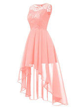 Load image into Gallery viewer, Chiffon Off Shoulder Wedding High Low Hem Prom Dress