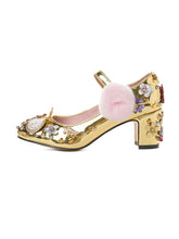 Load image into Gallery viewer, 9.5CM Luxury Pompom Chunky Heels Retro Shoes