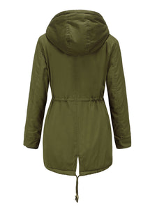 Women's Parka Coat Street Daily Winter Plush Long Coat Solid Color Oversized Fur Warm Coat
