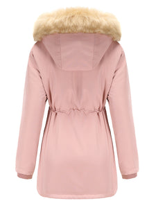 Women's Coat Daily Lamb wool Fall Winter Regular Midi Length Coat Solid Color Oversized Coat