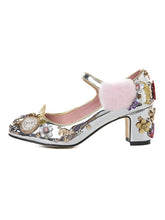 Load image into Gallery viewer, 9.5CM Luxury Pompom Chunky Heels Retro Shoes