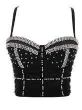 Load image into Gallery viewer, Sexy Handmade Rhinestones Corset Camisole Top