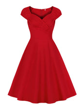 Load image into Gallery viewer, Red Sweet Heart Collar 1950S Swing Vintage Dress