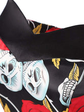 Load image into Gallery viewer, Halloween Rose Skull Printed Vintage Dress