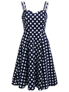 1950S Polka Dots Swing Dress With Cape