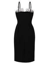 Load image into Gallery viewer, Black 1950s Polka Dot Bodycon Dress With Belt