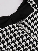 Load image into Gallery viewer, Black Houndstooth Print Spaghetti Strap 1950S Vintage Swing Dress