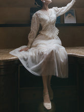 Load image into Gallery viewer, Mid Century Lace Pearl Top And Puffy Skirt Set
