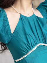 Load image into Gallery viewer, Peacock Green Pearl 1950S Vintage Summer Dress