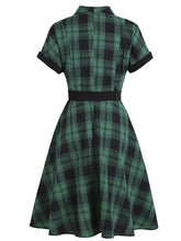Load image into Gallery viewer, 1950S Yellow Plaid  Vintage Dress With Belt