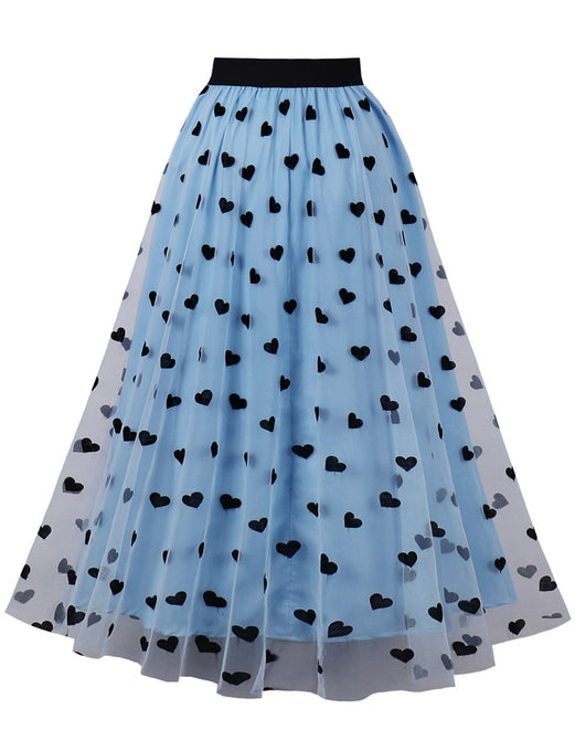 1950S  Polka Dots High Wasit Pleated Swing Vintage Skirt